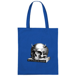 Sac shopping en toile bleu royal Skull with Horns (Diabolik,Têtes de morts)