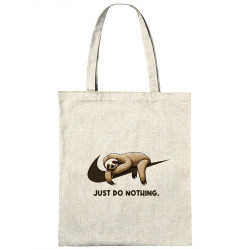 Sac shopping en toile naturel Just Do Nothing Paresseux (Gondrax,Animaux,Humour,Paresse)