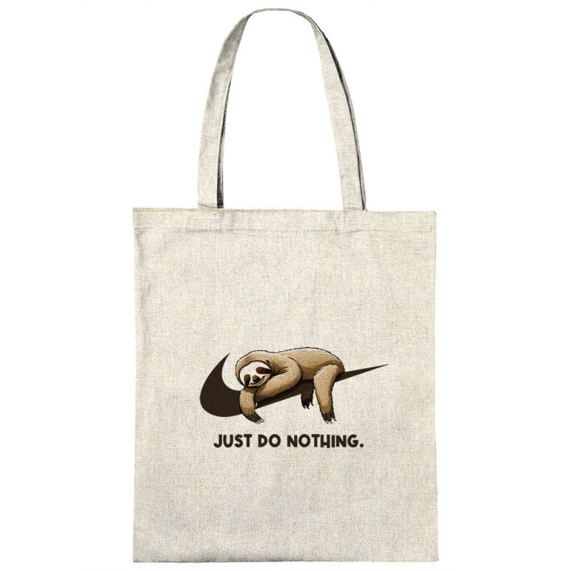 Sac shopping en toile naturel Just Do Nothing Paresseux (Gondrax,Animaux,Humour,Paresse)