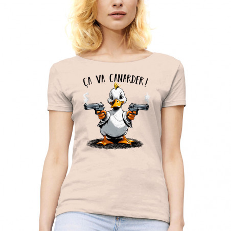 T-shirt femme col large "Ca...