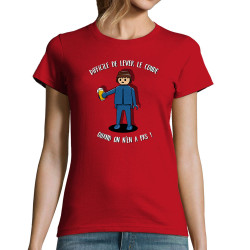 T-shirt femme rouge Difficile de lever le coude (Gondrax,Alcool,Humour)