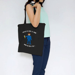Sac shopping en toile noir Difficile de lever le coude (Gondrax,Alcool,Humour)