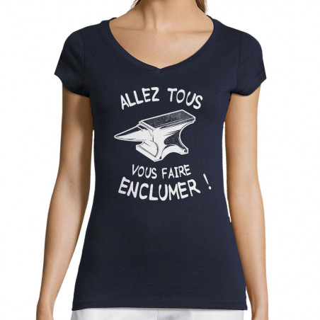 T-shirt femme col V "Allez...