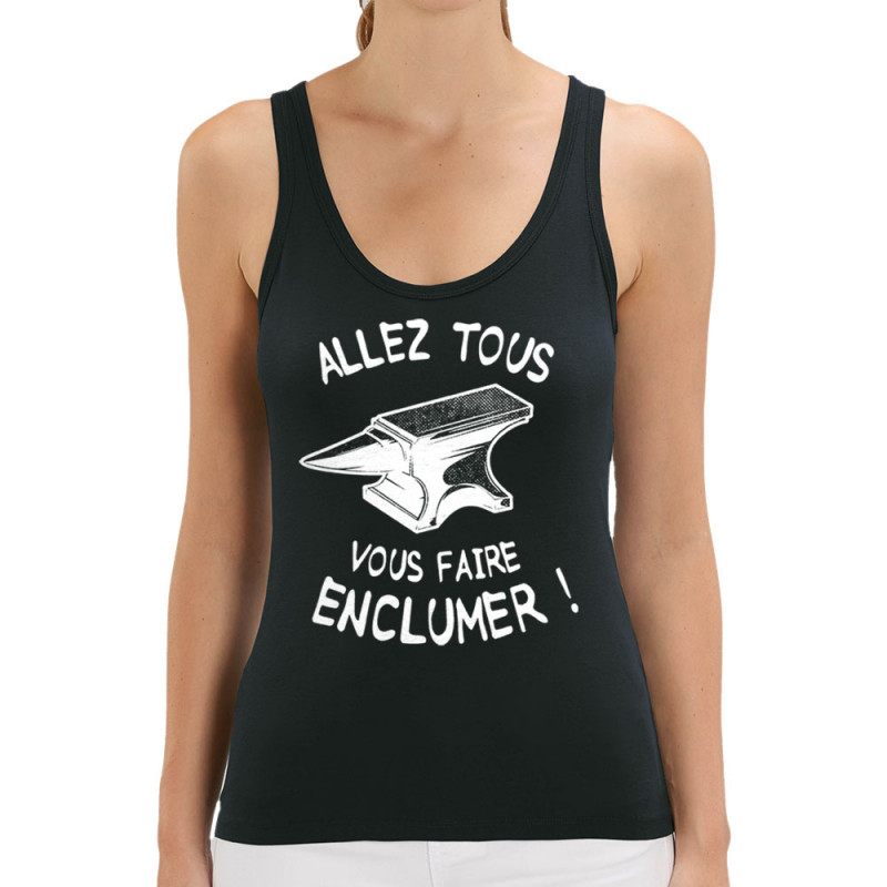 Débardeur femme coton bio noir Allez tous vous faire enclumer (Gondrax,Slogans Débiles)