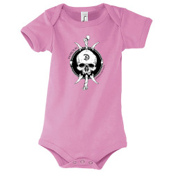 Body bébé rose Bones and Skull (Diabolik,Têtes de morts)