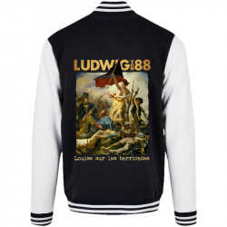 Teddy baseball en molleton noir et blanc Louise sur les barricades (Ludwig Von 88,Rock & Punk)