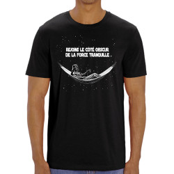 T-shirt homme coton bio noir Rejoins le côté obscur de la force tranquille (Gondrax,Films/Séries,Détournements,Star Wars)