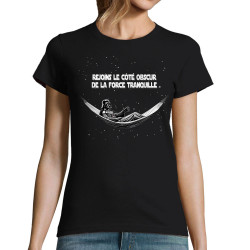 T-shirt femme noir Rejoins le côté obscur de la force tranquille (Gondrax,Films/Séries,Détournements,Star Wars)