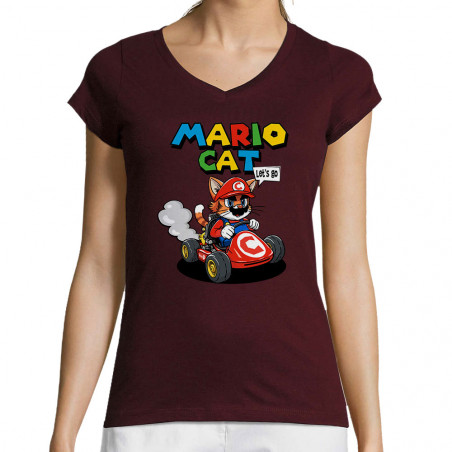 T-shirt femme col V "Mario...