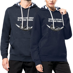 Sweat capuche à motifs unisexe bleu marine et marinière Rejoins le côté obscur de la force tranquille (Gondrax,Films/Séries,Déto