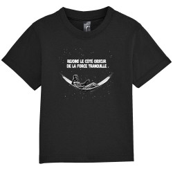 T-shirt bébé noir Rejoins le côté obscur de la force tranquille (Gondrax,Films/Séries,Détournements,Star Wars)