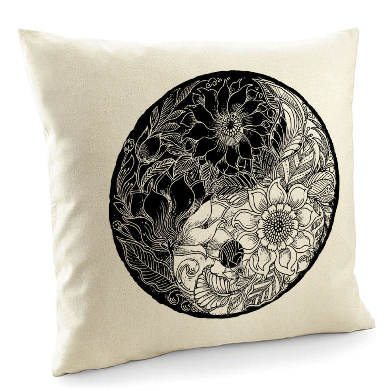 Coussin naturel Ying Yang Flower (Gondrax,Divers,Ethnique)