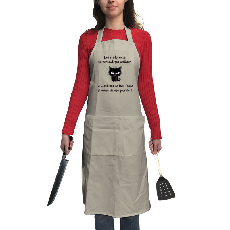 Tablier unisexe corde Chats noirs (Gondrax,Animaux,Chats,Humour)
