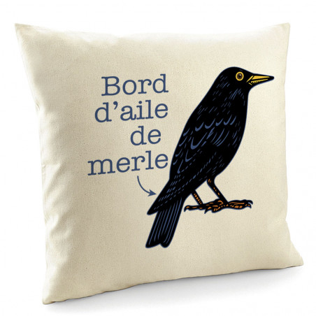 Coussin "Bord d'aile de merle"