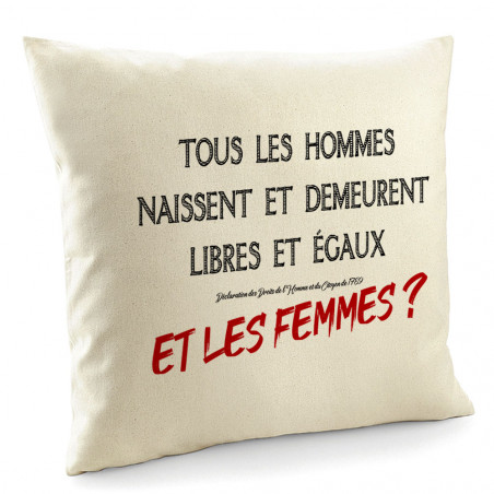 Coussin "Libres et égaux"