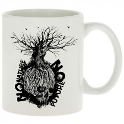 Mug blanc No Nature No Future (Gondrax,Ecologie,Slogans engagés,Têtes de morts)