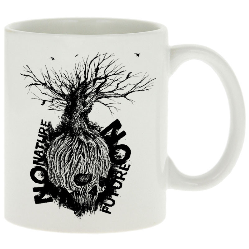 Mug blanc No Nature No Future (Gondrax,Ecologie,Slogans engagés,Têtes de morts)