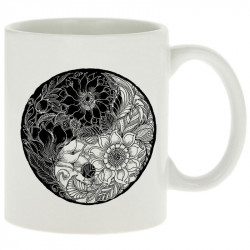 Mug blanc Ying Yang Flower (Gondrax,Divers,Ethnique)