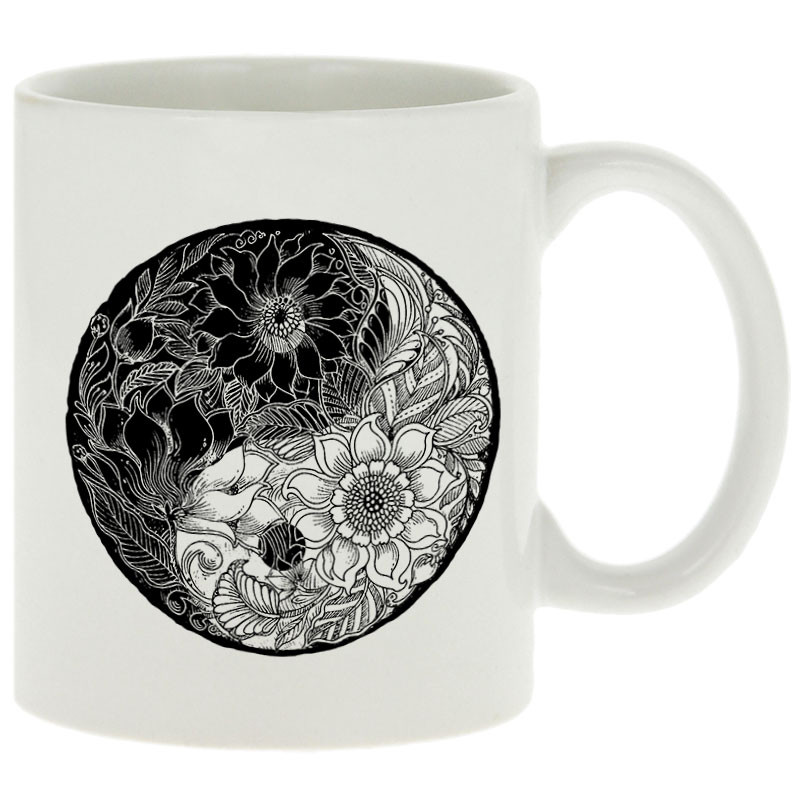Mug blanc Ying Yang Flower (Gondrax,Divers,Ethnique)