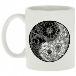 Mug blanc Ying Yang Flower (Gondrax,Divers,Ethnique)