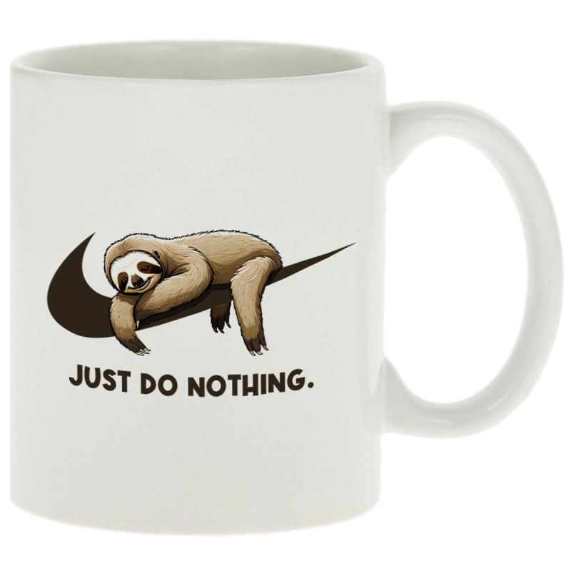 Mug blanc Just Do Nothing Paresseux (Gondrax,Animaux,Humour,Paresse)