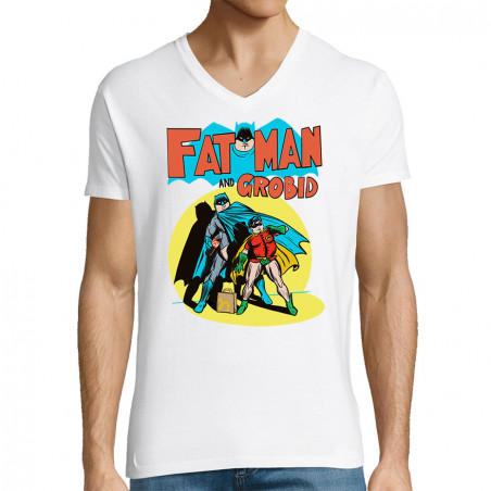 T-shirt homme col V "Fatman...