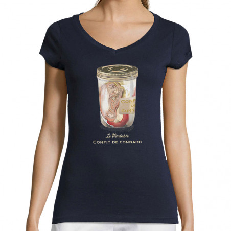 T-shirt femme col V "Confit...