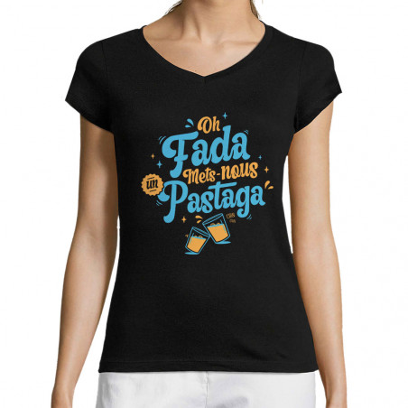 T-shirt femme col V "Fada...