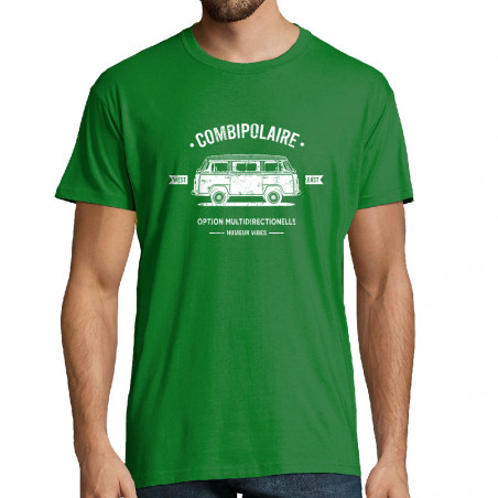 Tee-shirt homme vert prairie Combipolaire (Baxt,Humour)