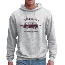 Sweat homme à capuche gris chiné clair Combipolaire (Baxt,Humour)