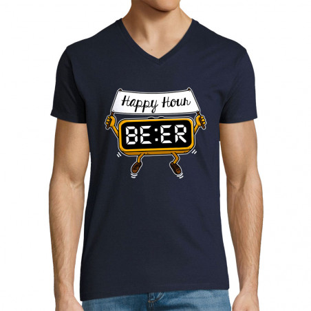 T-shirt homme col V "Happy...