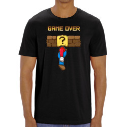 T-shirt homme coton bio noir Mario Game Over (Le Duc,Jeux Vidéo / Geek)