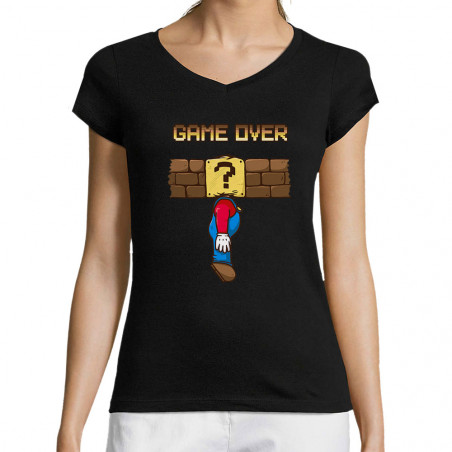 T-shirt femme col V "Mario...