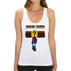 Débardeur femme coton bio blanc Mario Game Over (Le Duc,Jeux Vidéo / Geek)