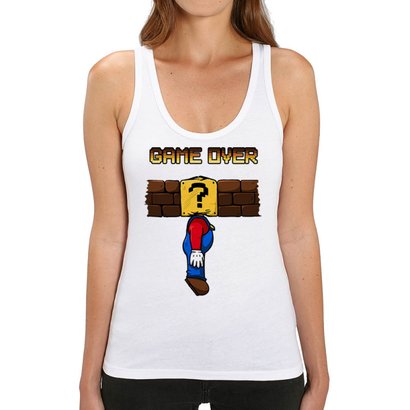 Débardeur femme coton bio blanc Mario Game Over (Le Duc,Jeux Vidéo / Geek)
