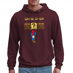 Sweat homme à capuche bordeaux Mario Game Over (Le Duc,Jeux Vidéo / Geek)
