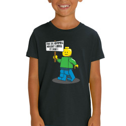 T-shirt enfant coton bio noir Libres et Légo (Humour,Slogans Débiles,Gondrax)