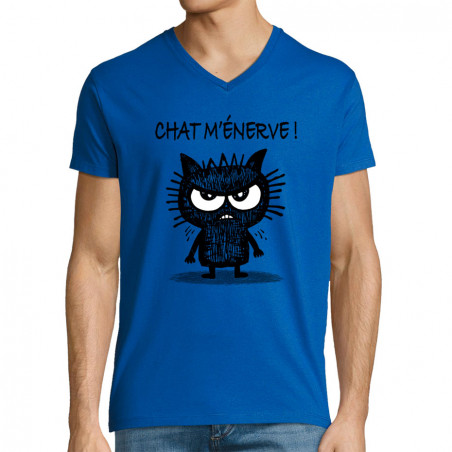 T-shirt homme col V "Chat...
