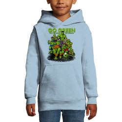 Sweat enfant à capuche bleu ciel Go Green Heros (Ecologie,Films/Séries)