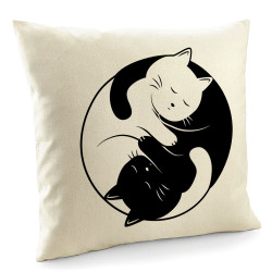 Coussin naturel Yin Yang Cat (Le Duc,Animaux,Chats)