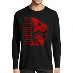 T-shirt homme manches longues noir Devil Monster (Gondrax,Diabolik,Têtes de morts)