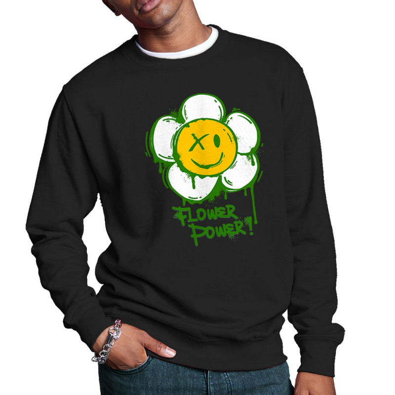 Sweat homme col rond noir Flower Power (Gondrax,Humour,Divers)