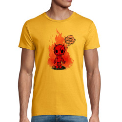 T-shirt homme coton bio jaune Satanik le Système (Gondrax,Humour,Slogans Débiles)