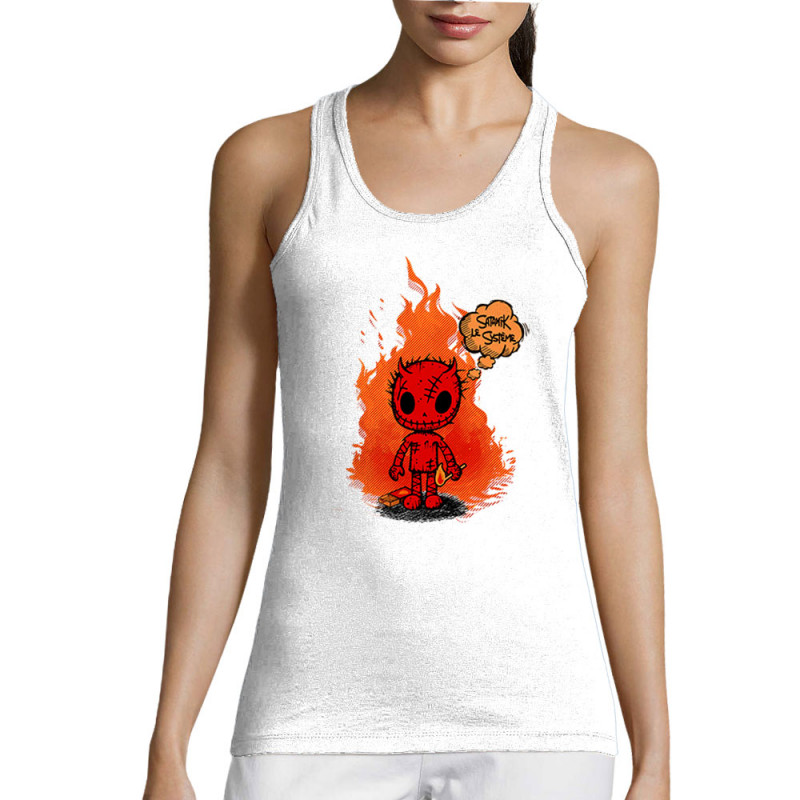 Débardeur femme blanc Satanik le Système (Gondrax,Humour,Slogans Débiles)