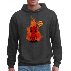 Sweat homme à capuche gris anthracite Satanik le Système (Gondrax,Humour,Slogans Débiles)