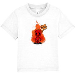 T-shirt bébé blanc Satanik le Système (Gondrax,Humour,Slogans Débiles)