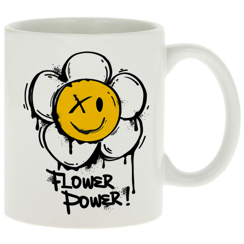 Mug blanc Flower Power (Gondrax,Humour,Divers)