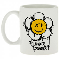 Mug blanc Flower Power (Gondrax,Humour,Divers)