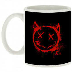 Mug blanc Evil Smiley (Gondrax,Têtes de morts,Diabolik)