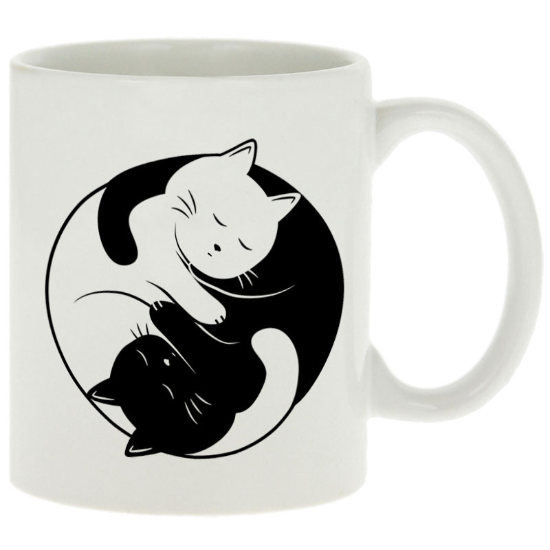 Mug blanc Yin Yang Cat (Le Duc,Animaux,Chats)